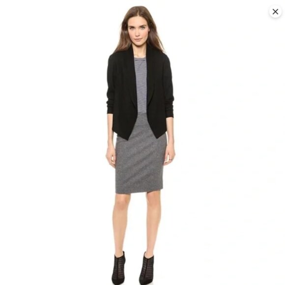 Theory Nove Open-Front Cropped Wool/Silk Jacket – Size 10 - Picture 3 of 13